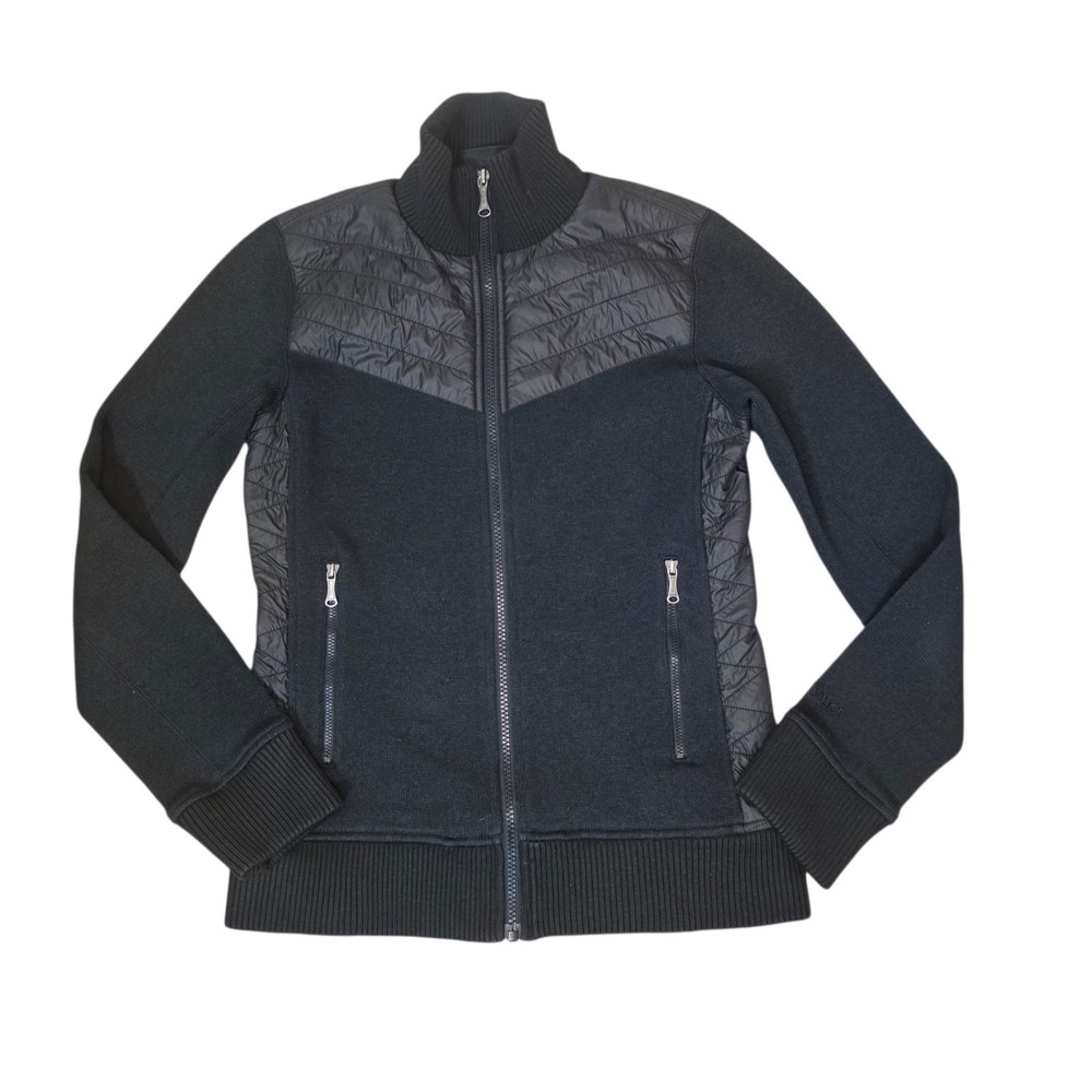 Marmot Womens S Black Quilted Hybrid Full Zip Jacket Hiking Gorpcore